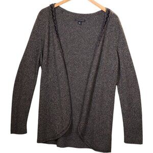 Banana Republic Womens Grey Textured Open Front Cardigan Sweater Size L